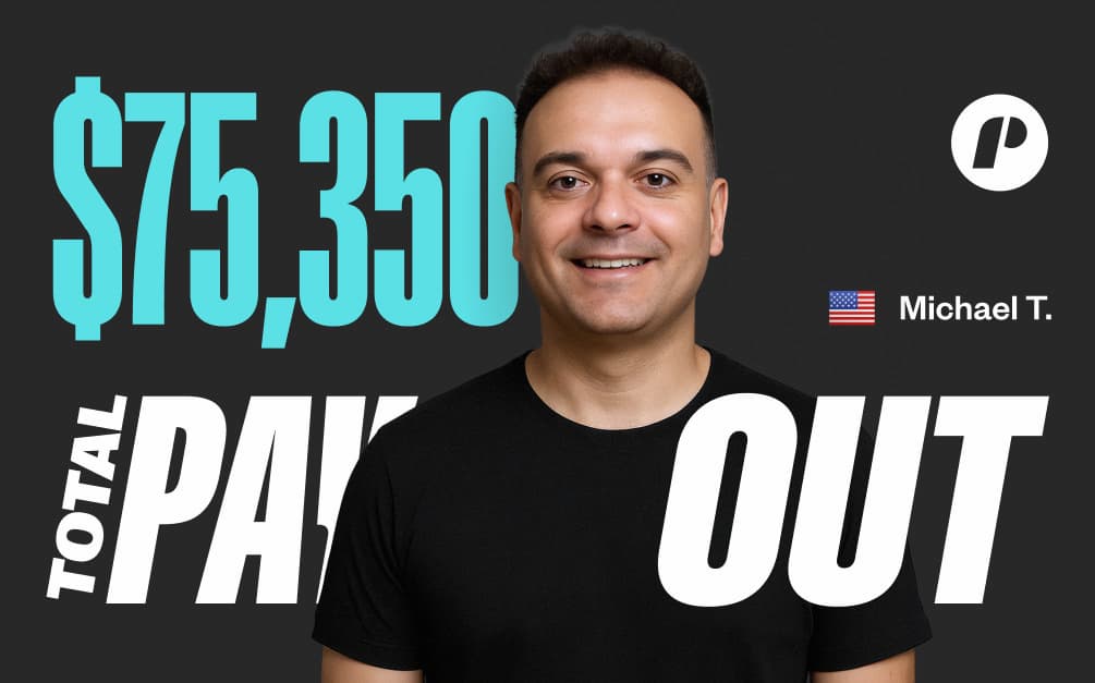 Michael T - Trade The Pool funded trader. $75,000 payout